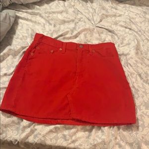 Red jean skirt